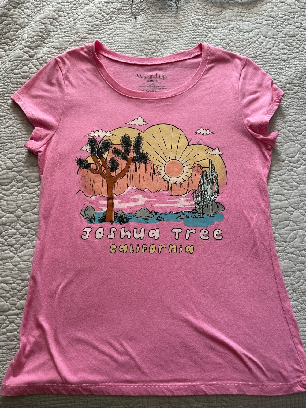 Wound Up Pink Joshua Tree California Graphic Tee - Women
